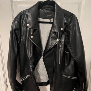 As by DF black leather moto jacket xl